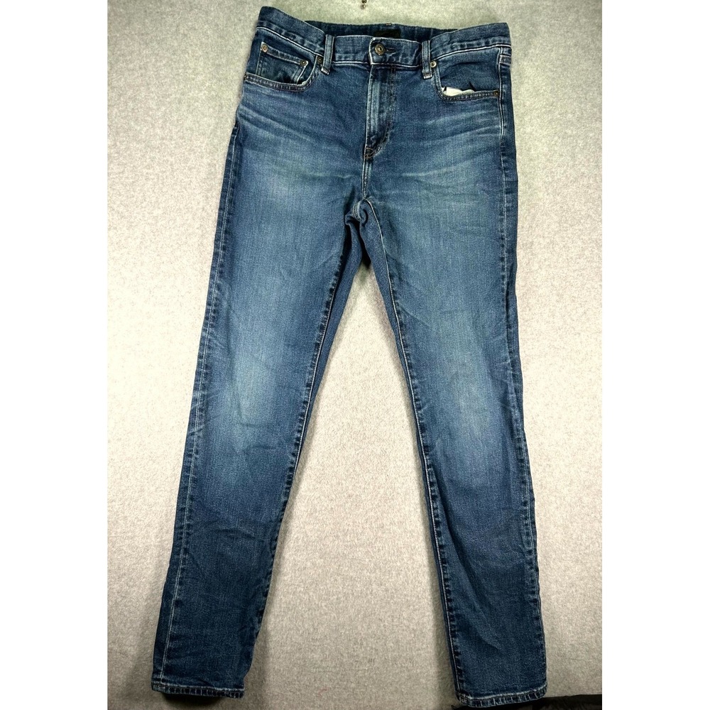 Uniqlo Jeans Mens 31x34 Blue Denim Medium Wash Cotton Stretch Straight Leg